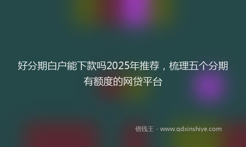 好分期白户能下款吗2025年推荐，梳理五个分期有额度的网贷平台