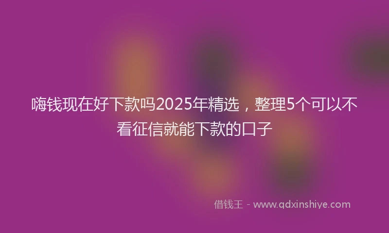 嗨钱现在好下款吗2025年精选，整理5个可以不看征信就能下款的口子