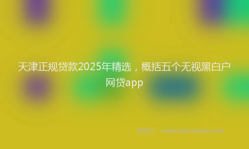 天津正规贷款2025年精选，概括五个无视黑白户网贷app
