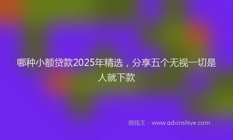哪种小额贷款2025年精选，分享五个无视一切是人就下款