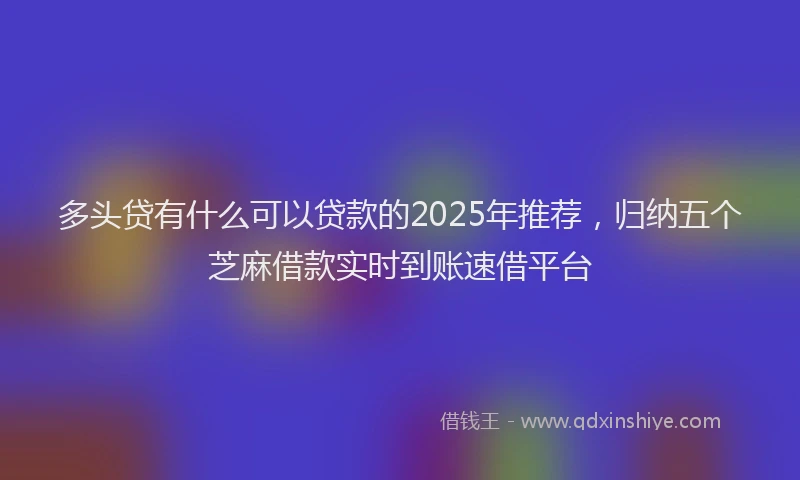 多头贷有什么可以贷款的2025年推荐，归纳五个芝麻借款实时到账速借平台