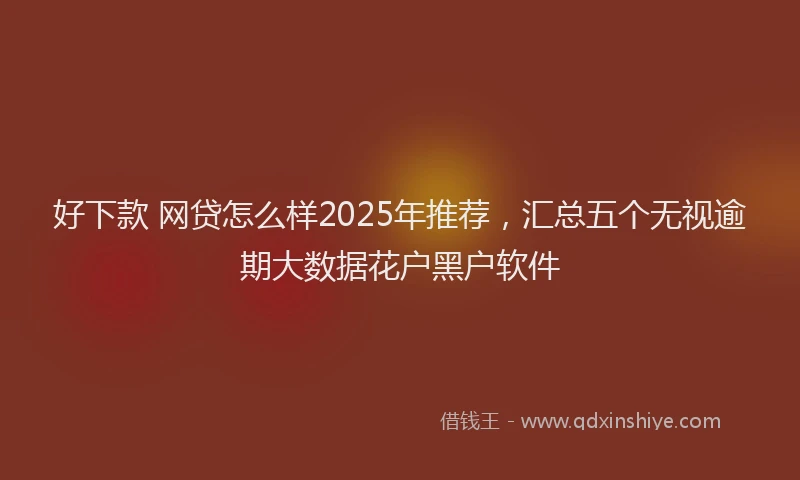 好下款 网贷怎么样2025年推荐，汇总五个无视逾期大数据花户黑户软件