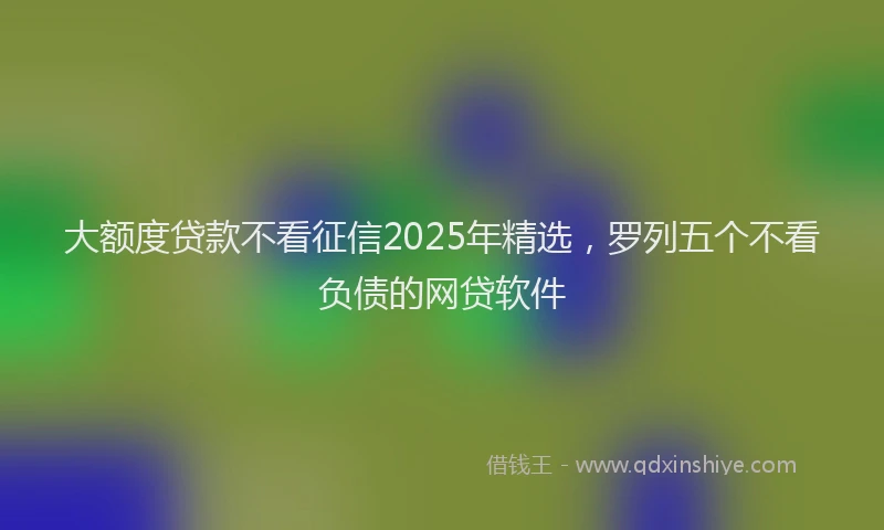 大额度贷款不看征信2025年精选，罗列五个不看负债的网贷软件