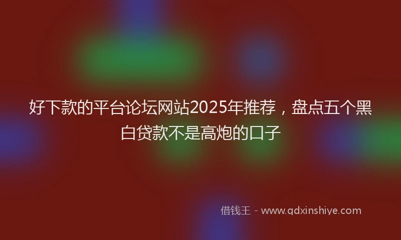 好下款的平台论坛网站2025年推荐，盘点五个黑白贷款不是高炮的口子