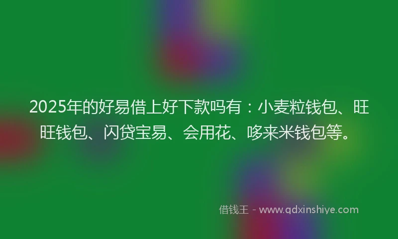 2025年的好易借上好下款吗有：小麦粒钱包、旺旺钱包、闪贷宝易、会用花、哆来米钱包等。