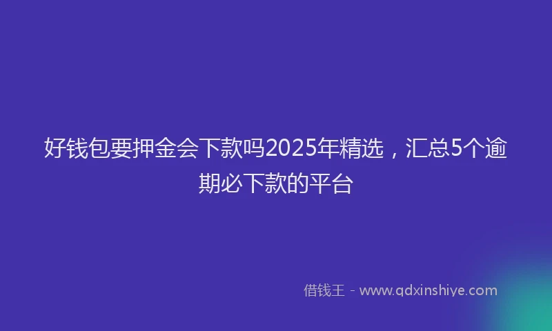 好钱包要押金会下款吗2025年精选，汇总5个逾期必下款的平台