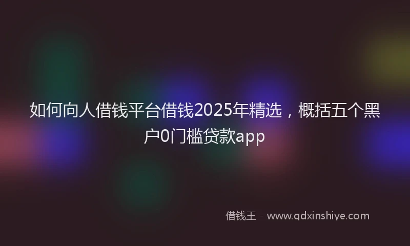 如何向人借钱平台借钱2025年精选，概括五个黑户0门槛贷款app