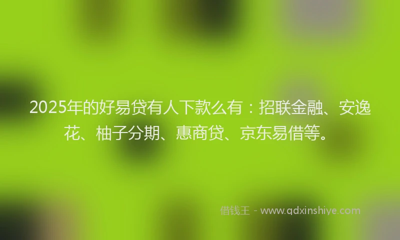 2025年的好易贷有人下款么有：招联金融、安逸花、柚子分期、惠商贷、京东易借等。