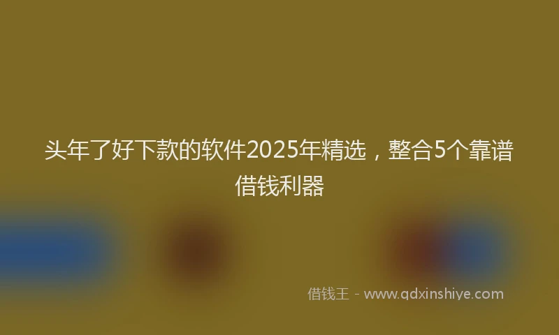 头年了好下款的软件2025年精选，整合5个靠谱借钱利器