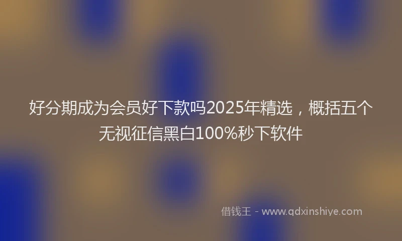 好分期成为会员好下款吗2025年精选，概括五个无视征信黑白100%秒下软件