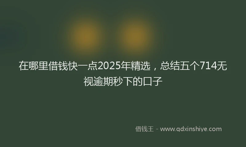 在哪里借钱快一点2025年精选，总结五个714无视逾期秒下的口子