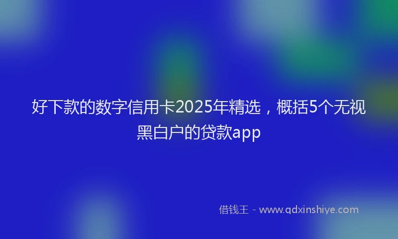 好下款的数字信用卡2025年精选，概括5个无视黑白户的贷款app