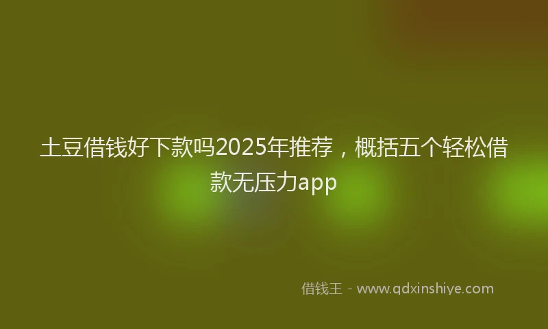 土豆借钱好下款吗2025年推荐，概括五个轻松借款无压力app