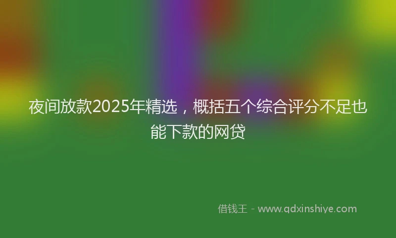 夜间放款2025年精选，概括五个综合评分不足也能下款的网贷
