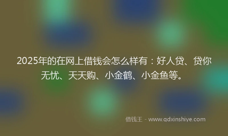 2025年的在网上借钱会怎么样有：好人贷、贷你无忧、天天购、小金鹤、小金鱼等。