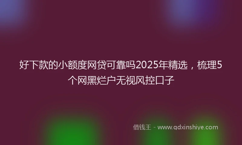 好下款的小额度网贷可靠吗2025年精选，梳理5个网黑烂户无视风控口子