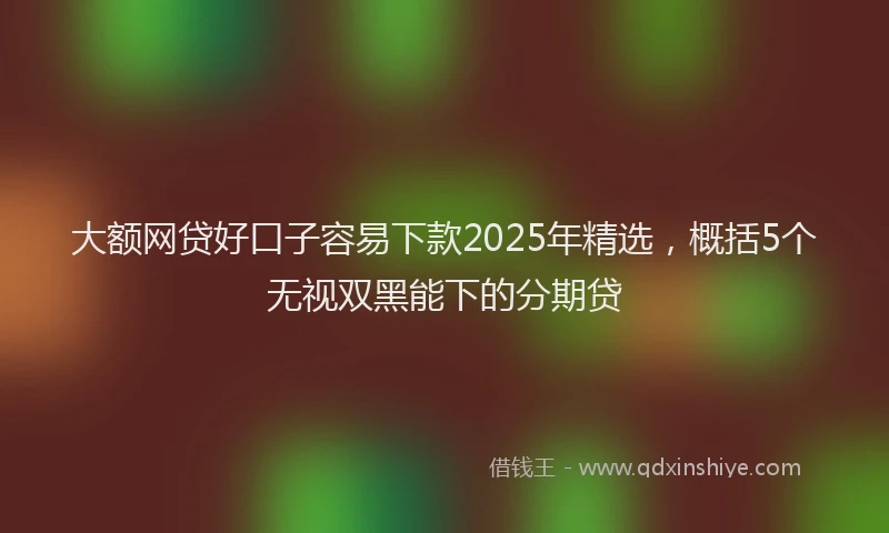 大额网贷好口子容易下款2025年精选，概括5个无视双黑能下的分期贷
