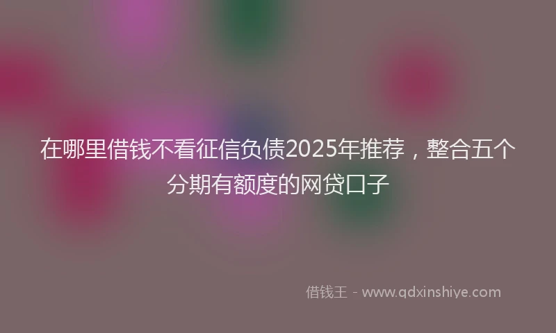 在哪里借钱不看征信负债2025年推荐，整合五个分期有额度的网贷口子