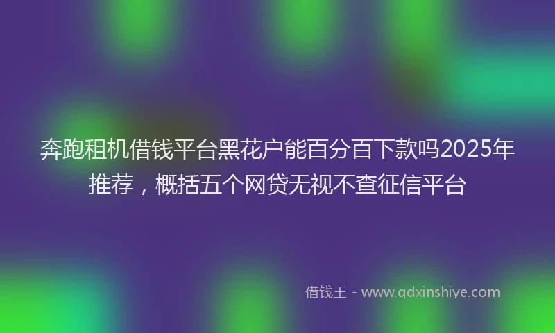 奔跑租机借钱平台黑花户能百分百下款吗2025年推荐，概括五个网贷无视不查征信平台