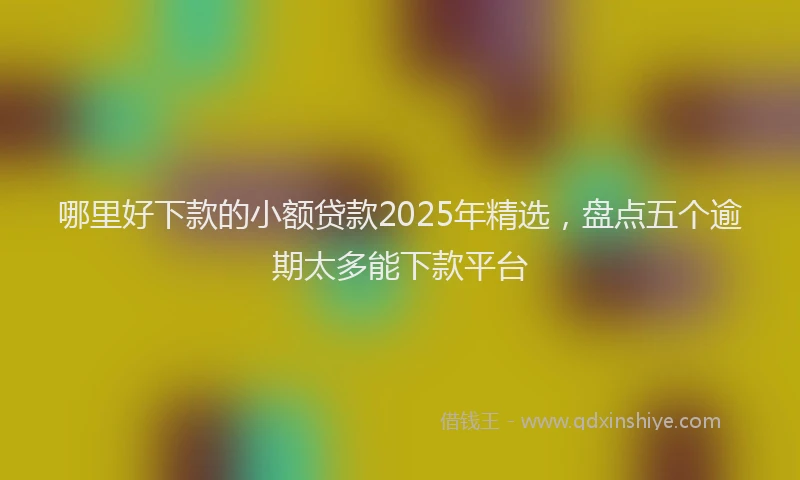 哪里好下款的小额贷款2025年精选，盘点五个逾期太多能下款平台