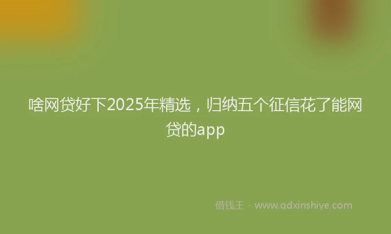 啥网贷好下2025年精选，归纳五个征信花了能网贷的app