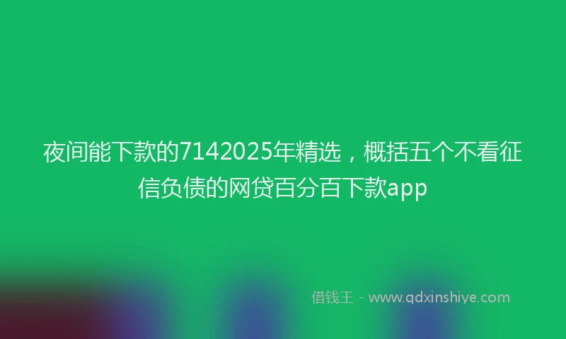 夜间能下款的7142025年精选，概括五个不看征信负债的网贷百分百下款app