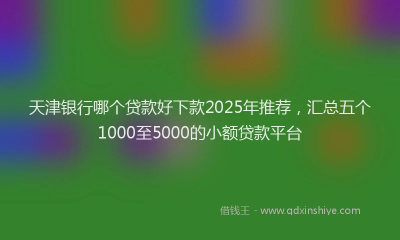 天津银行哪个贷款好下款2025年推荐，汇总五个1000至5000的小额贷款平台