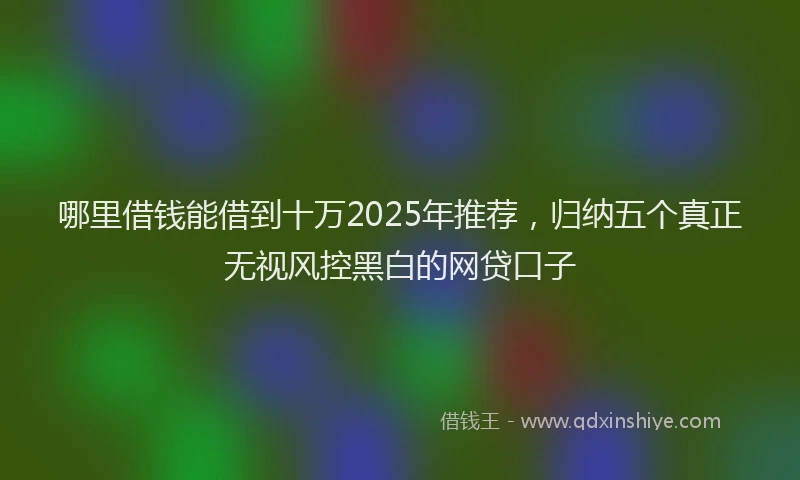 哪里借钱能借到十万2025年推荐，归纳五个真正无视风控黑白的网贷口子
