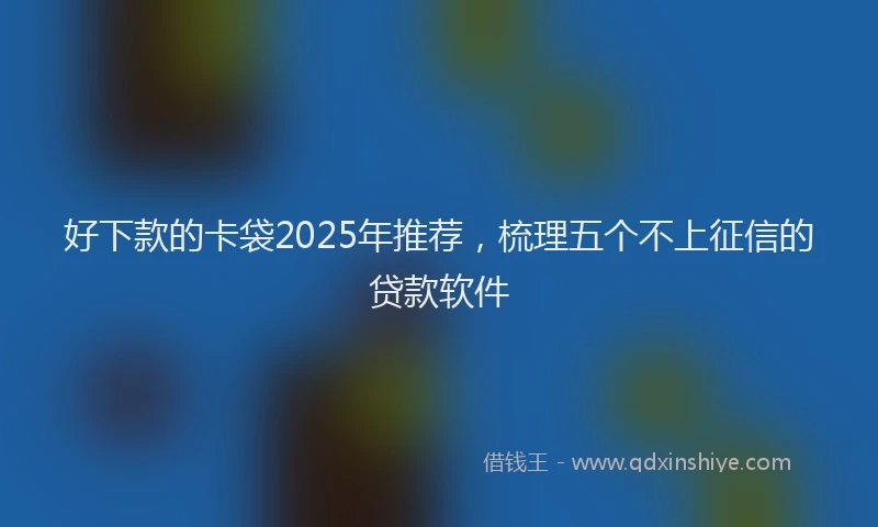 好下款的卡袋2025年推荐，梳理五个不上征信的贷款软件