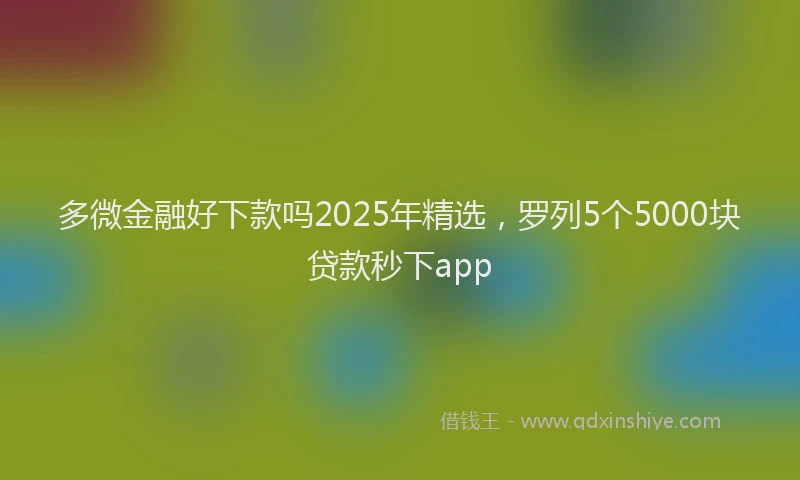 多微金融好下款吗2025年精选，罗列5个5000块贷款秒下app