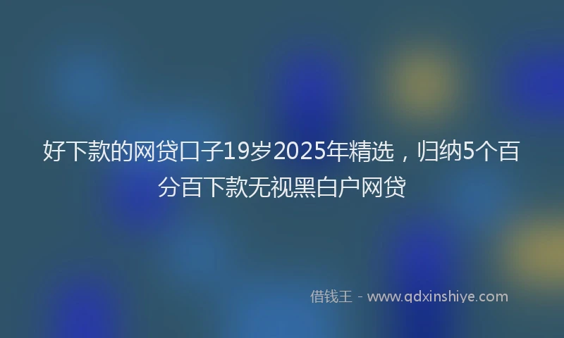好下款的网贷口子19岁2025年精选，归纳5个百分百下款无视黑白户网贷
