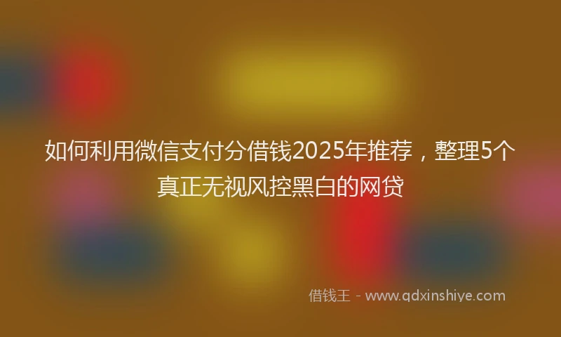 如何利用微信支付分借钱2025年推荐，整理5个真正无视风控黑白的网贷