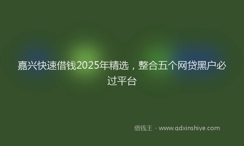 嘉兴快速借钱2025年精选，整合五个网贷黑户必过平台