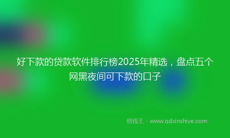 好下款的贷款软件排行榜2025年精选，盘点五个网黑夜间可下款的口子