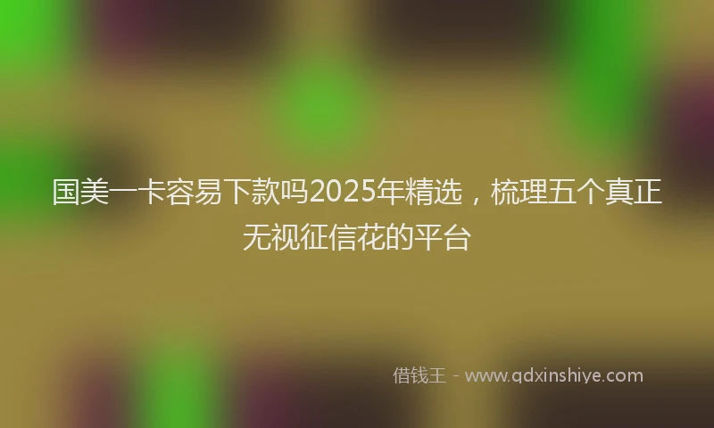 国美一卡容易下款吗2025年精选，梳理五个真正无视征信花的平台