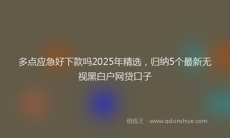 多点应急好下款吗2025年精选，归纳5个最新无视黑白户网贷口子