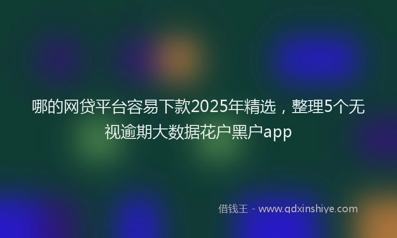 哪的网贷平台容易下款2025年精选，整理5个无视逾期大数据花户黑户app
