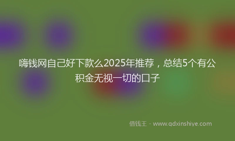 嗨钱网自己好下款么2025年推荐，总结5个有公积金无视一切的口子
