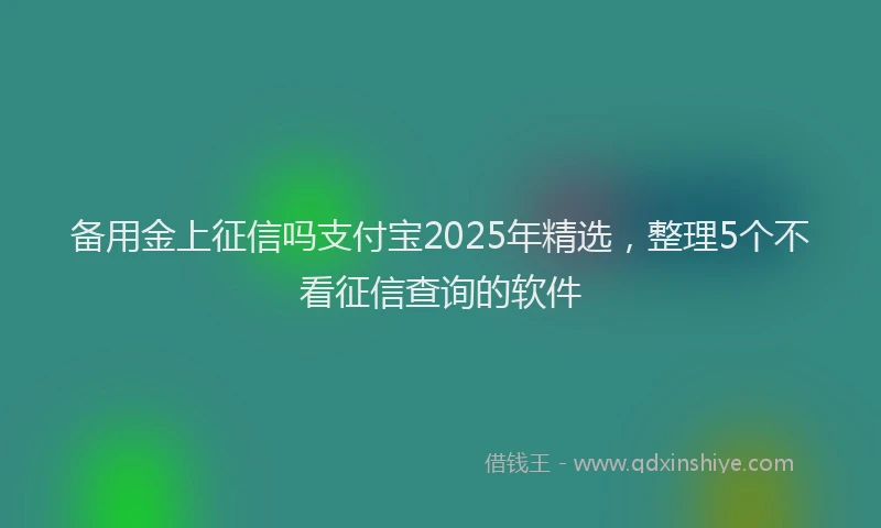 备用金上征信吗支付宝2025年精选，整理5个不看征信查询的软件