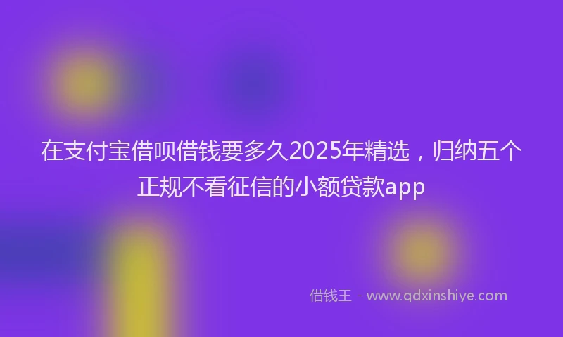 在支付宝借呗借钱要多久2025年精选，归纳五个正规不看征信的小额贷款app