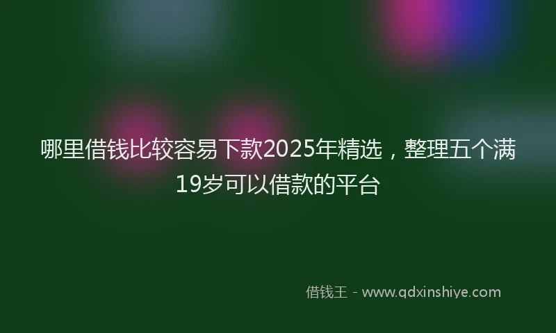 哪里借钱比较容易下款2025年精选，整理五个满19岁可以借款的平台