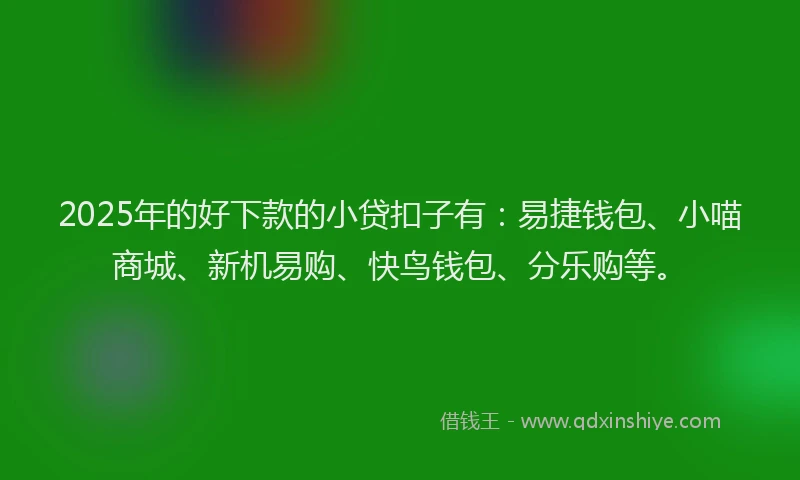 2025年的好下款的小贷扣子有：易捷钱包、小喵商城、新机易购、快鸟钱包、分乐购等。