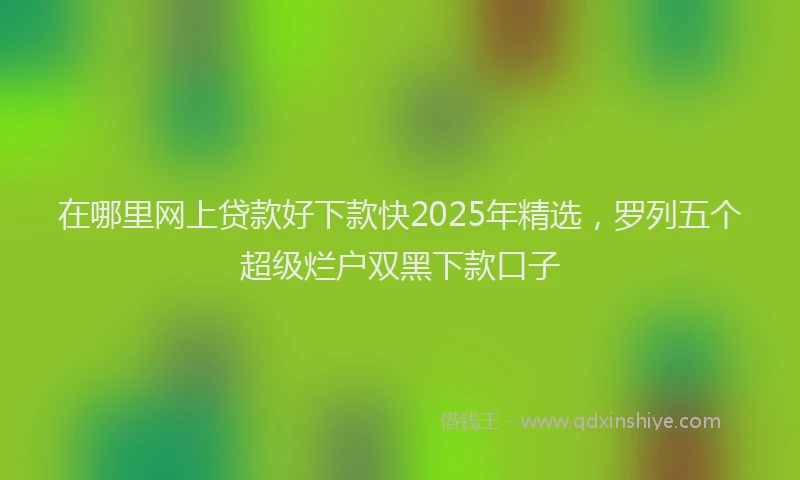 在哪里网上贷款好下款快2025年精选，罗列五个超级烂户双黑下款口子
