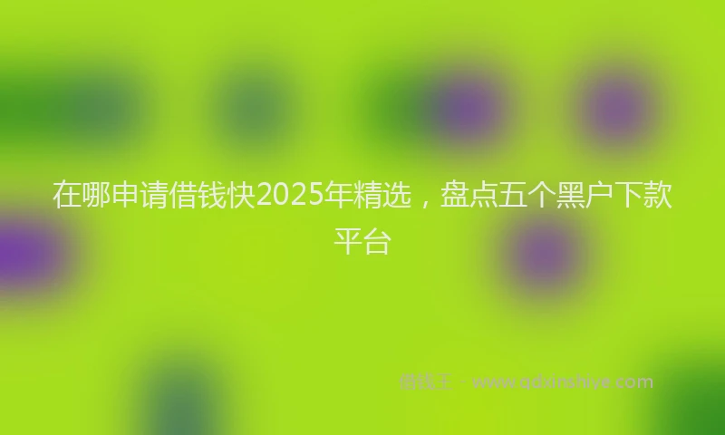 在哪申请借钱快2025年精选，盘点五个黑户下款平台