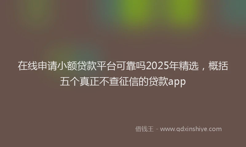 在线申请小额贷款平台可靠吗2025年精选，概括五个真正不查征信的贷款app