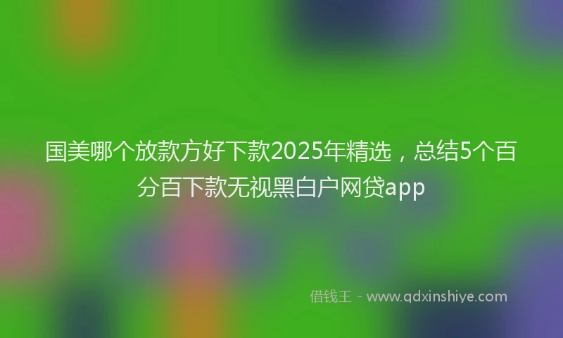 国美哪个放款方好下款2025年精选，总结5个百分百下款无视黑白户网贷app