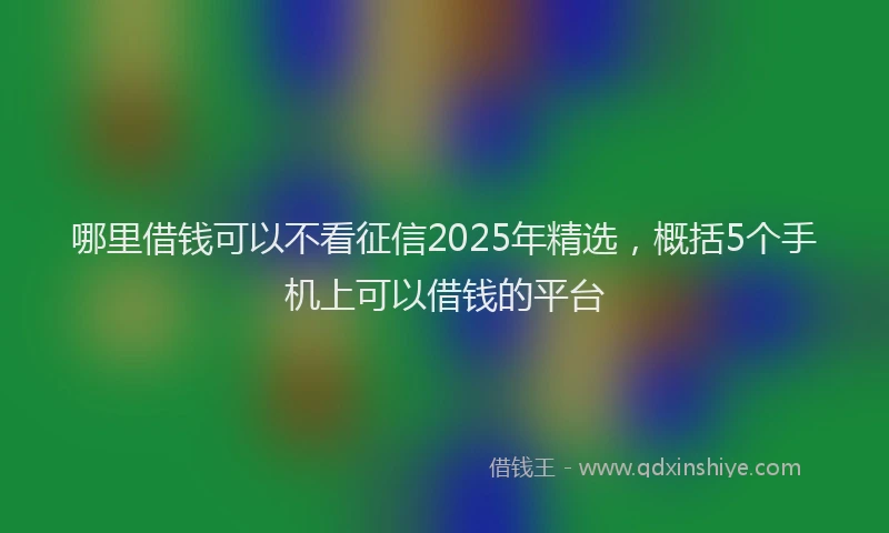 哪里借钱可以不看征信2025年精选，概括5个手机上可以借钱的平台