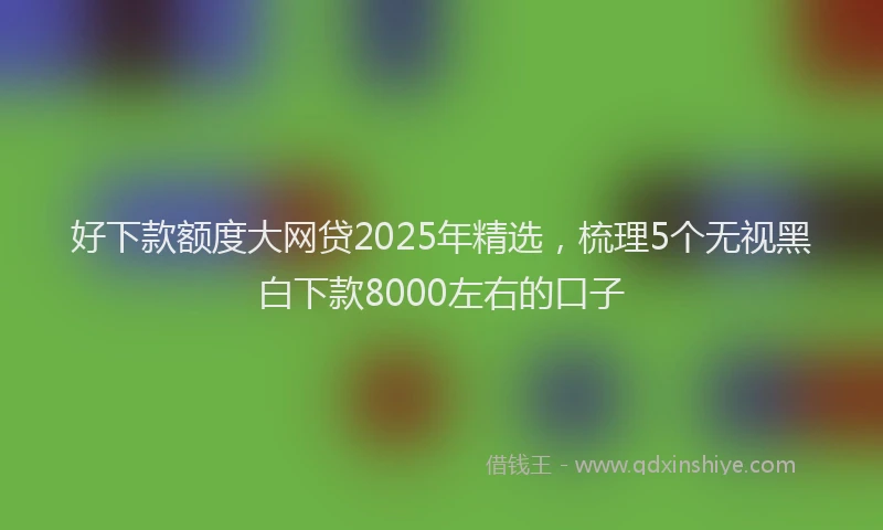 好下款额度大网贷2025年精选，梳理5个无视黑白下款8000左右的口子