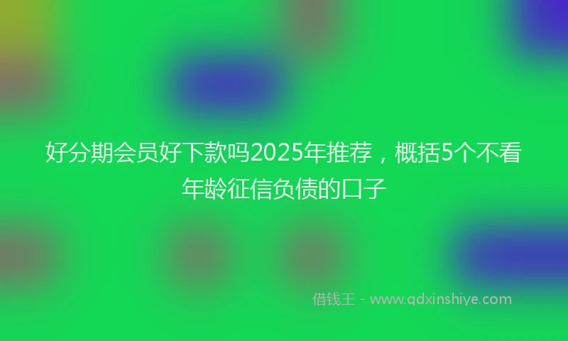 好分期会员好下款吗2025年推荐，概括5个不看年龄征信负债的口子