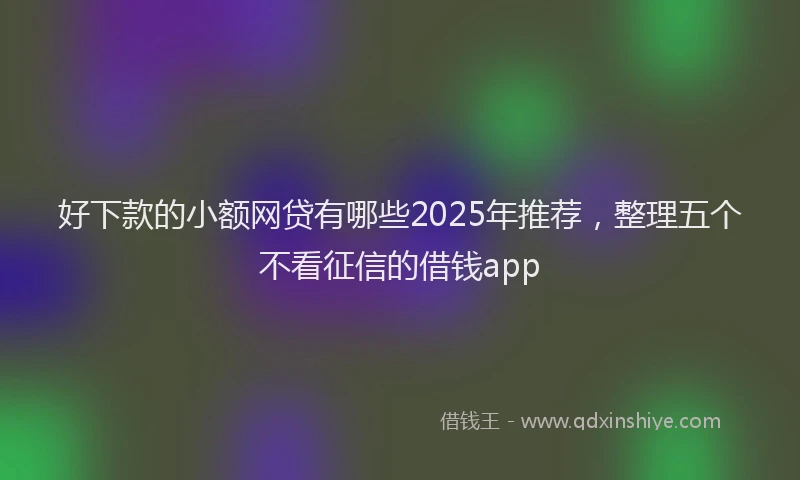 好下款的小额网贷有哪些2025年推荐，整理五个不看征信的借钱app
